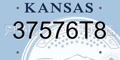 37576T8 Kansas License Plate