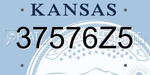 37576Z5 Kansas License Plate