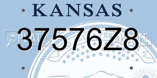 37576Z8 Kansas License Plate