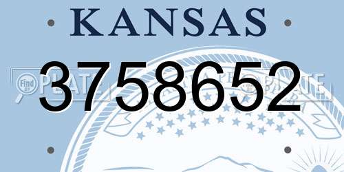 3758652 Kansas License Plate