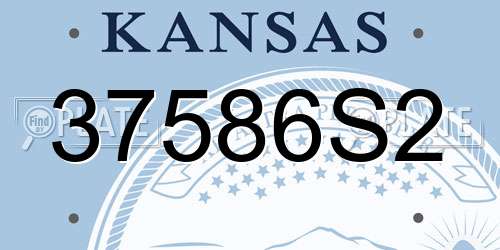 37586S2 Kansas License Plate