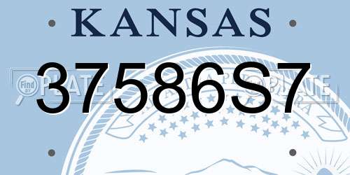 37586S7 Kansas License Plate