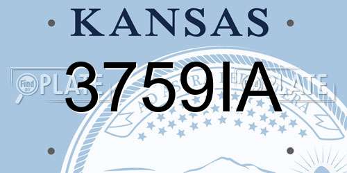 3759IA Kansas License Plate