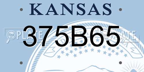 375B65 Kansas License Plate