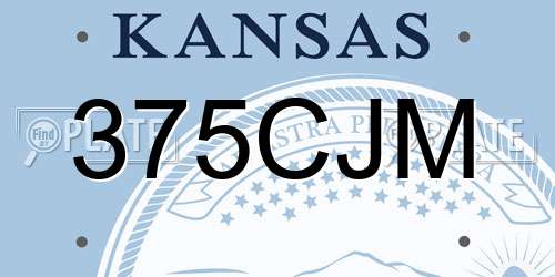 375CJM Kansas License Plate