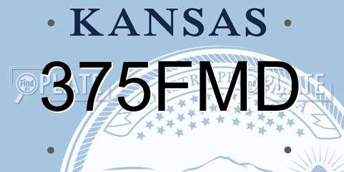 375FMD Kansas License Plate