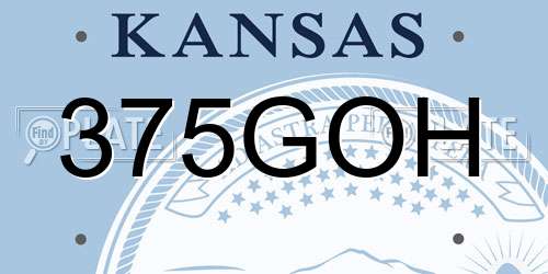 375GOH Kansas License Plate