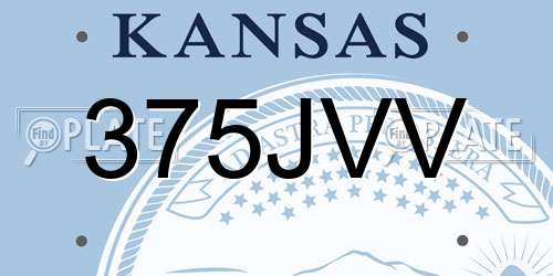 375JVV Kansas License Plate