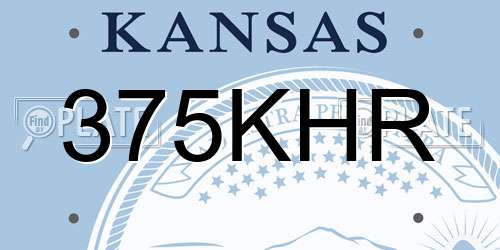375KHR Kansas License Plate