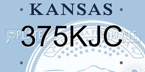 375KJC Kansas License Plate