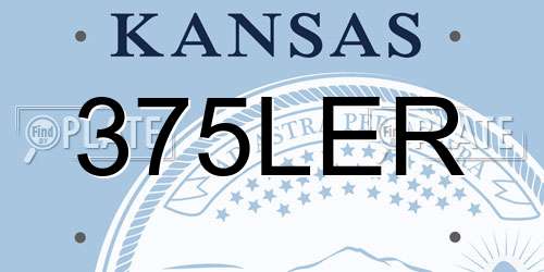375LER Kansas License Plate