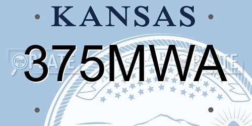 375MWA Kansas License Plate