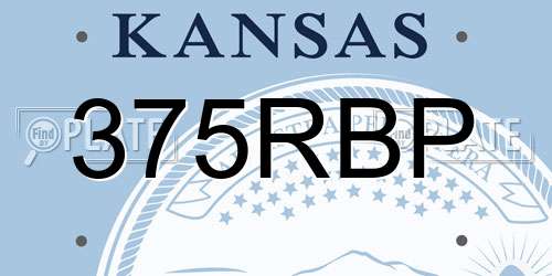 375RBP Kansas License Plate