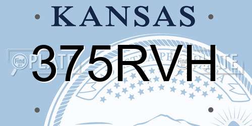 375RVH Kansas License Plate