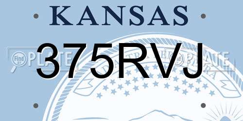 375RVJ Kansas License Plate