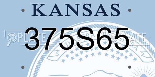 375S65 Kansas License Plate