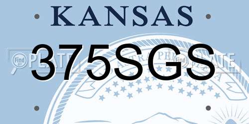 375SGS Kansas License Plate