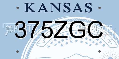 375ZGC Kansas License Plate