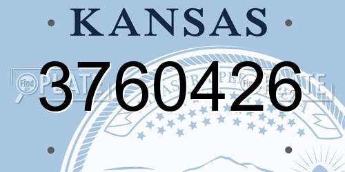 3760426 Kansas License Plate