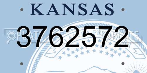 3762572 Kansas License Plate