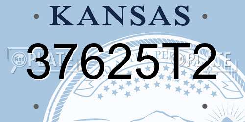 37625T2 Kansas License Plate