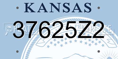 37625Z2 Kansas License Plate