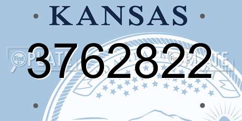 3762822 Kansas License Plate