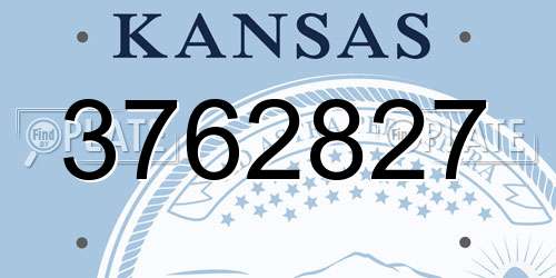 3762827 Kansas License Plate