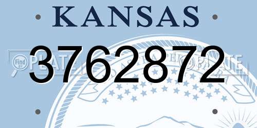 3762872 Kansas License Plate