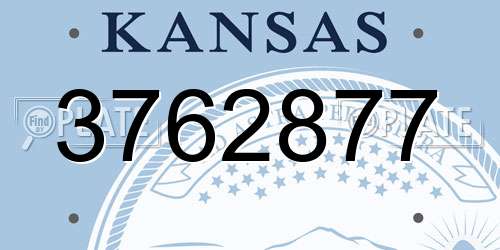 3762877 Kansas License Plate