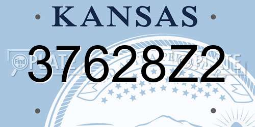 37628Z2 Kansas License Plate