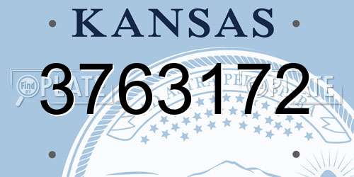 3763172 Kansas License Plate