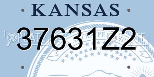 37631Z2 Kansas License Plate