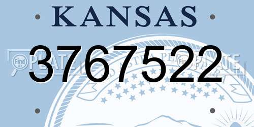 3767522 Kansas License Plate
