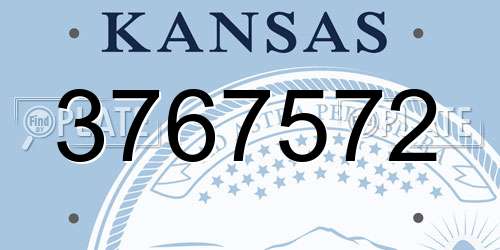 3767572 Kansas License Plate