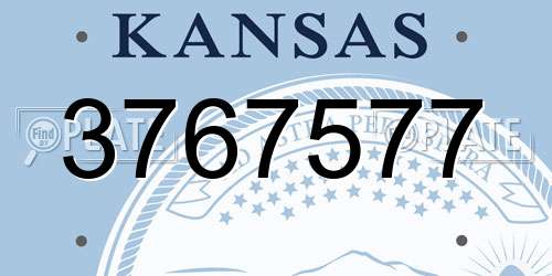 3767577 Kansas License Plate