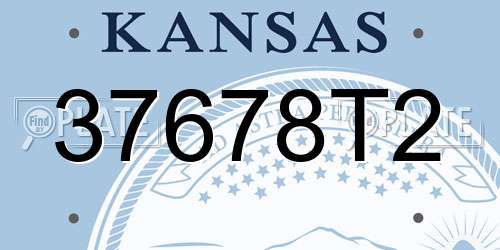 37678T2 Kansas License Plate