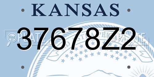 37678Z2 Kansas License Plate