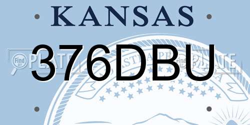 376DBU Kansas License Plate
