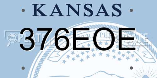 376EOE Kansas License Plate