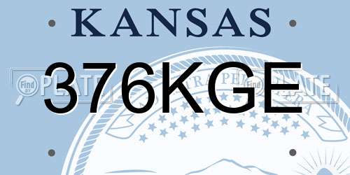 376KGE Kansas License Plate