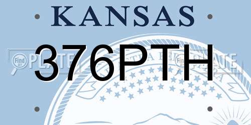 376PTH Kansas License Plate