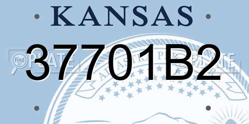 37701B2 Kansas License Plate