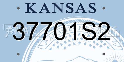 37701S2 Kansas License Plate