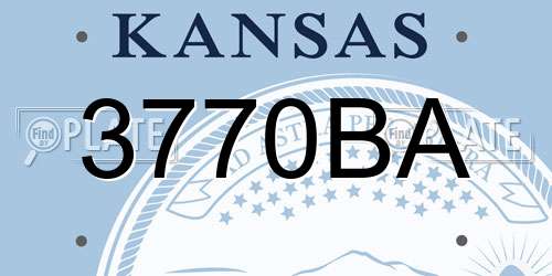 3770BA Kansas License Plate