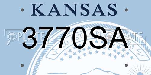 3770SA Kansas License Plate