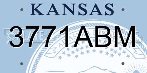3771ABM Kansas License Plate