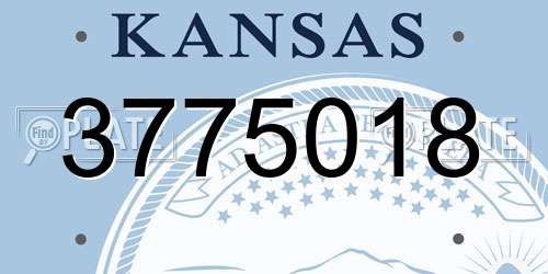 3775018 Kansas License Plate