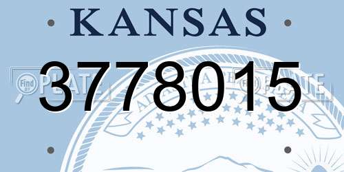 3778015 Kansas License Plate