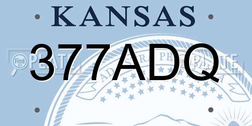 377ADQ Kansas License Plate